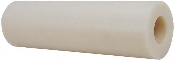 Plastic Round Tube: 1-1/2" ID, 3-1/2" OD, 1' OAL, Natural, Cast Nylon