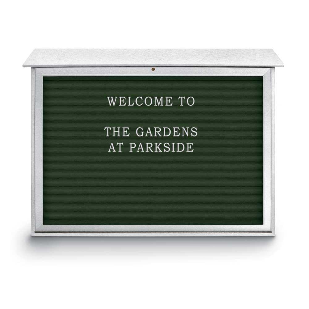 Enclosed Letter Board: 45" Wide, 30" High, Recycled Plastics, White