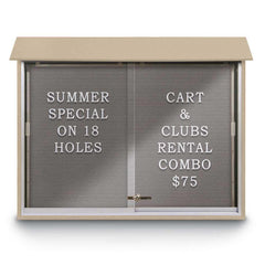 Enclosed Letter Board: 45" Wide, 36" High, Recycled Plastics, Sand