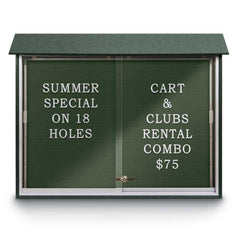 Enclosed Letter Board: 45" Wide, 36" High, Recycled Plastics, Woodland Green