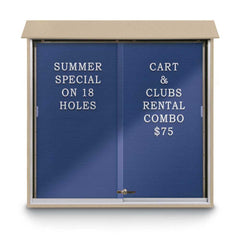 Enclosed Letter Board: 48" Wide, 48" High, Recycled Plastics, Sand