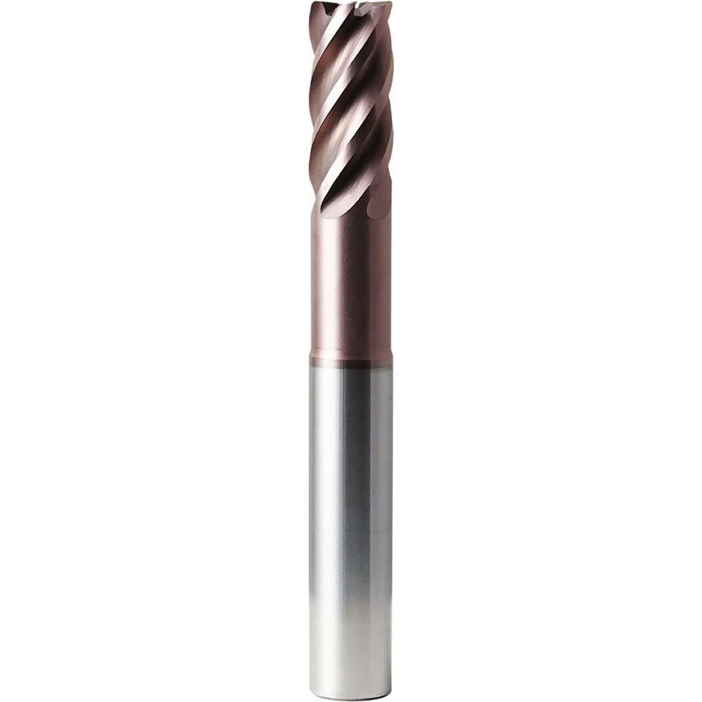 Corner Radius End Mill: 1/8" Dia, 1/4" LOC, 0.0300" Radius, 5 Flute, Solid Carbide