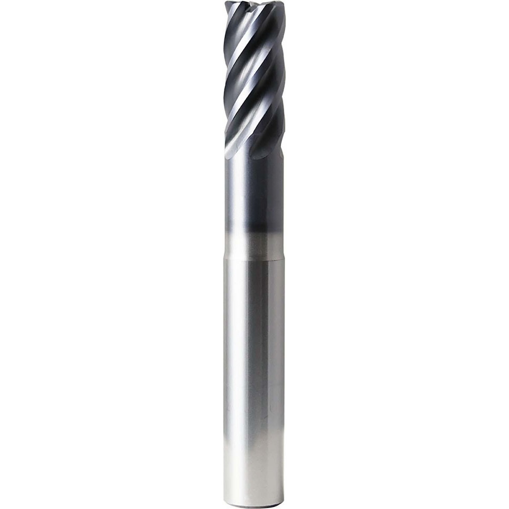 Corner Radius End Mill: 1/8" Dia, 1/4" LOC, 0.0100" Radius, 5 Flute, Solid Carbide