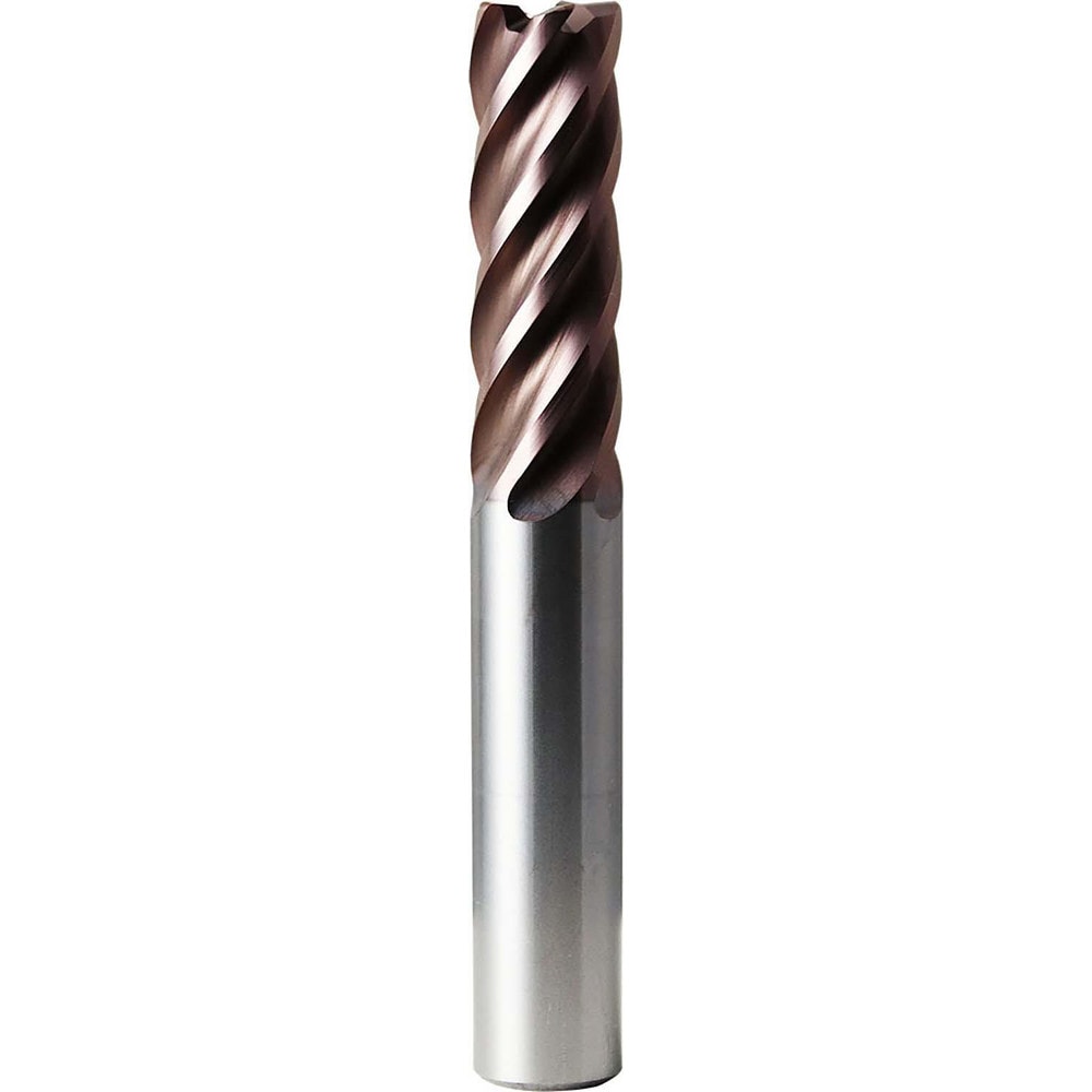 Corner Radius End Mill: 25 mm Dia, 75.00 mm LOC, 5.00 mm Radius, 5 Flute, Solid Carbide