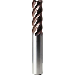 Corner Radius End Mill: 3/4" Dia, 2-1/4" LOC, 0.1900" Radius, 5 Flute, Solid Carbide