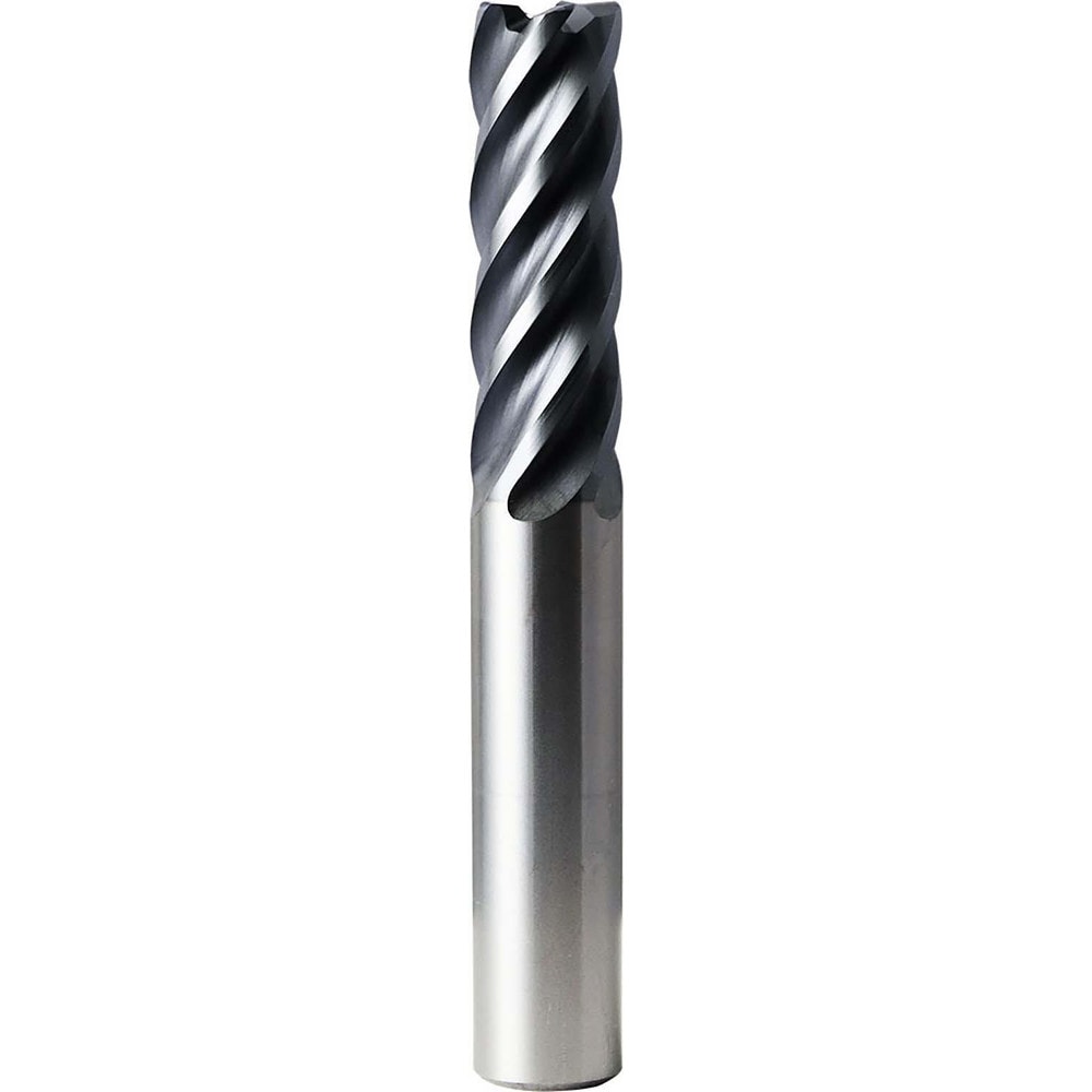 Corner Radius End Mill: 3/4" Dia, 2-1/4" LOC, 0.0100" Radius, 5 Flute, Solid Carbide