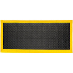 Anti-Fatigue Modular Anti-Fatigue Mat: Dry Environment, 44.0000" Long, 98.0000" Wide, 1" Thick, Beveled & Interlocking Edge, Black & Yellow