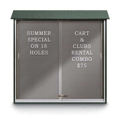 Enclosed Letter Board: 48" Wide, 48" High, Recycled Plastics, Woodland Green