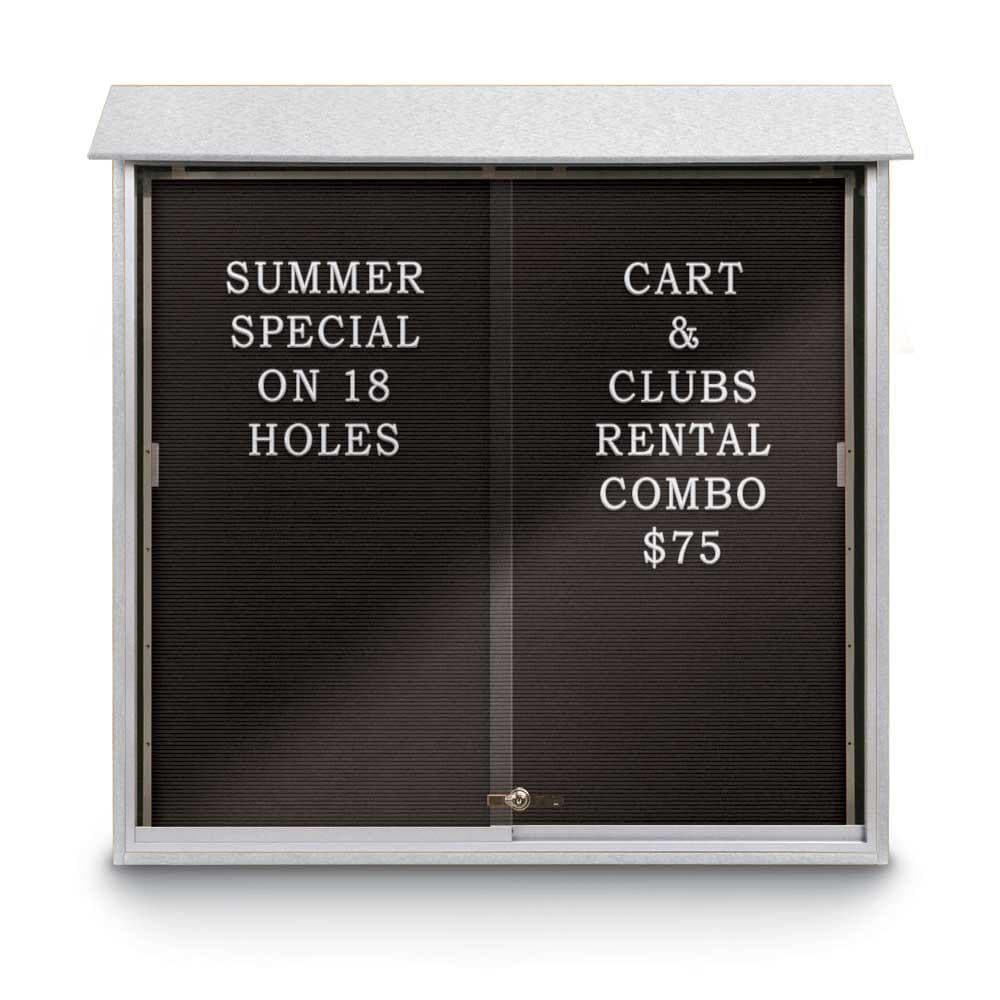 Enclosed Letter Board: 48" Wide, 48" High, Recycled Plastics, White