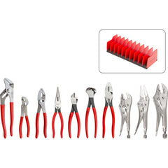 Plier Sets; Plier Type Included: Gripping, Cutting, Locking; Container Type: None; Handle Material: Non-Slip Grips; Includes: 10 pliers; Insulated: No; Tether Style: Not Tether Capable