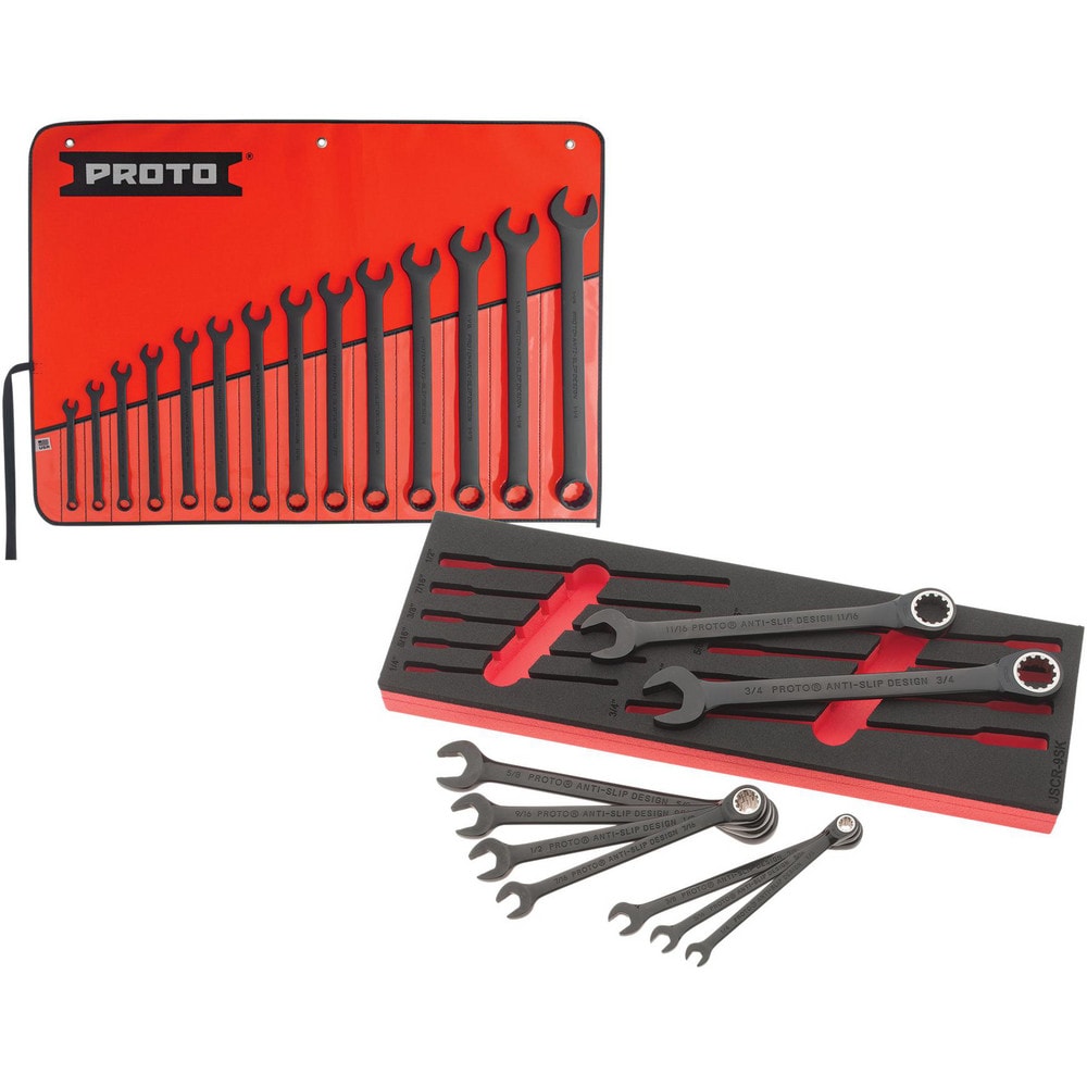 Combination Wrench Set: 23 Pc, Inch