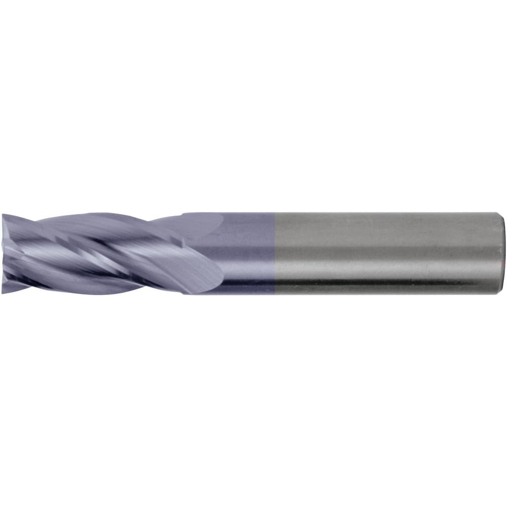 Corner Radius End Mill: 3/16" Dia, 5/8" LOC, 0.25 mm Radius, 4 Flute, Solid Carbide