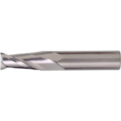 Corner Radius End Mill: 1/8" Dia, 1/2" LOC, 0.25 mm Radius, 2 Flute, Solid Carbide