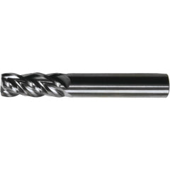 Corner Radius End Mill: 1" Dia, 3" LOC, 0.76 mm Radius, 4 Flute, Solid Carbide