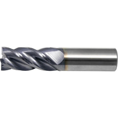 Square End Mill: 3/4" Dia, 1" LOC, 4 Flute, Solid Carbide