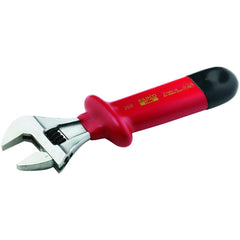 Adjustable Wrench: 15" OAL, 1-3/4" Jaw Capacity