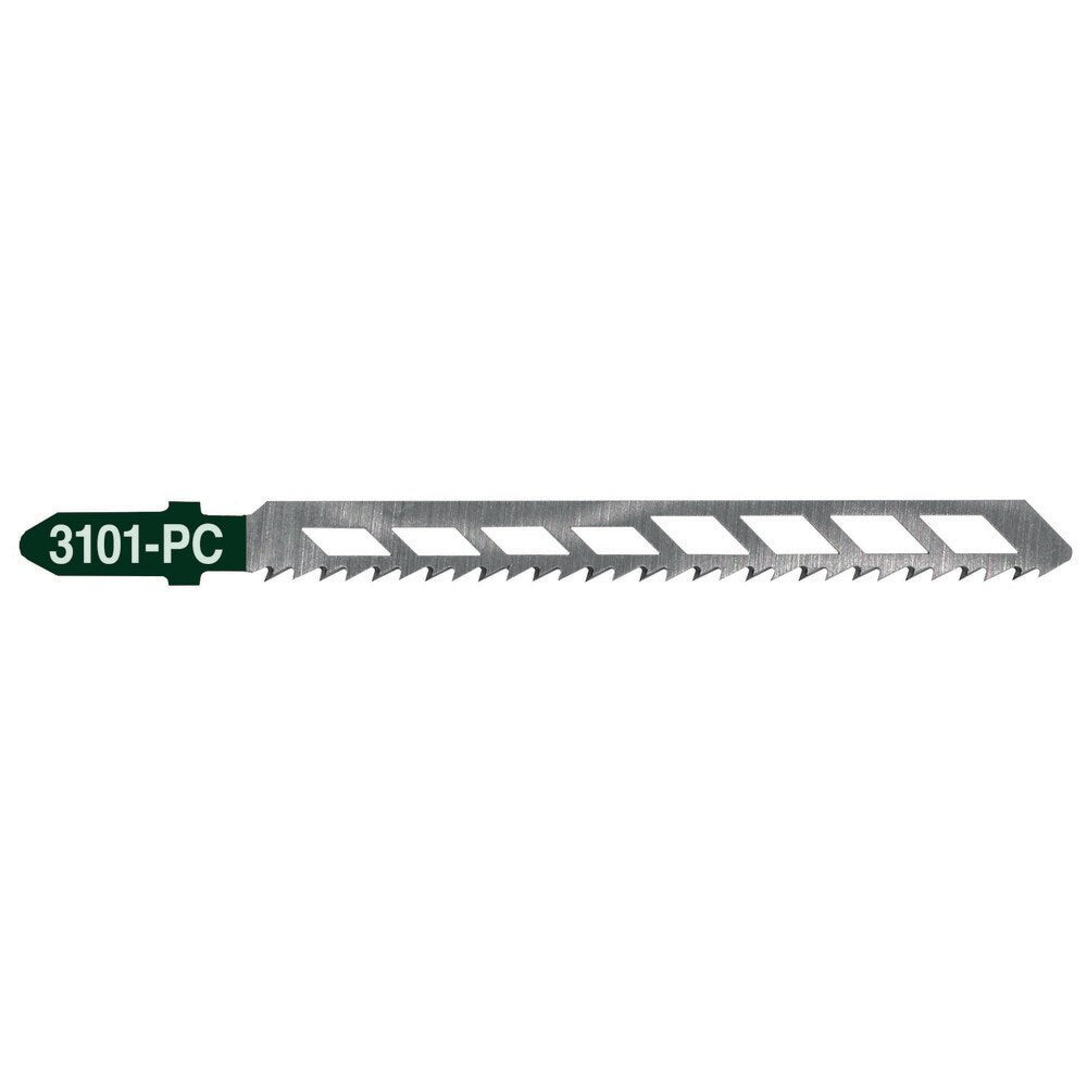 Jig Saw Blades; Blade Material: Alloy Steel; Blade Length (Inch): 3.93701; Blade Length (mm): 100.0000; Blade Width (Decimal Inch): 0.3150; Blade Thickness (Decimal Inch): 0.0570; Shank Type: T-Shank; Cutting Edge Style: Toothed