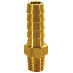 Barbed Hose Fittings; Fitting Type: Hose Barb Insert; Material: Brass; Thread Standard: NPTF; Thread Size: 3/8; End Connection: Hose Barb x Male NPT; Hose Inside Diameter (Inch): 1/4; Hose Outside Diameter: 1/4