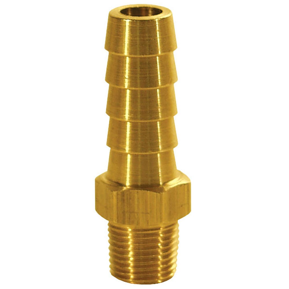 Barbed Hose Fittings; Fitting Type: Hose Barb Insert; Material: Brass; Thread Standard: NPTF; Thread Size: 1/8; End Connection: Hose Barb x Male NPT; Hose Inside Diameter (Inch): 3/8; Hose Outside Diameter: 3/8