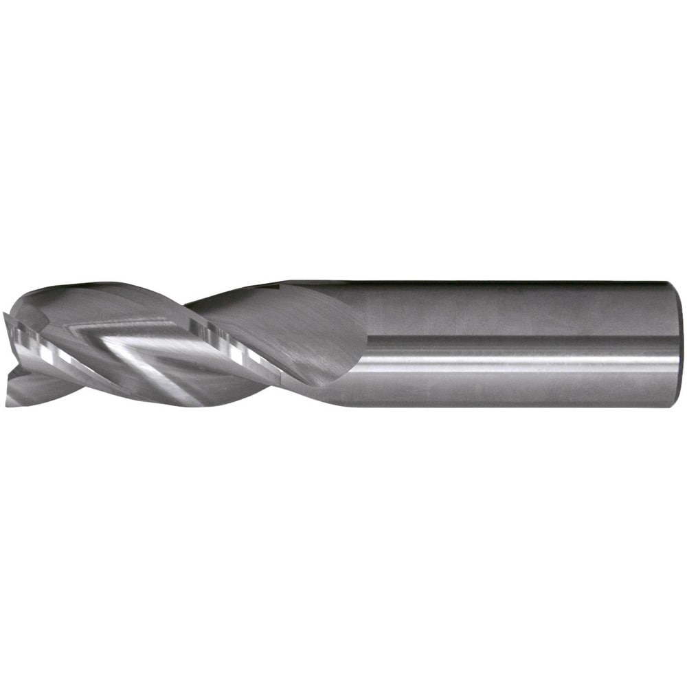 Square End Mill: 1" Dia, 2" LOC, 3 Flute, Solid Carbide