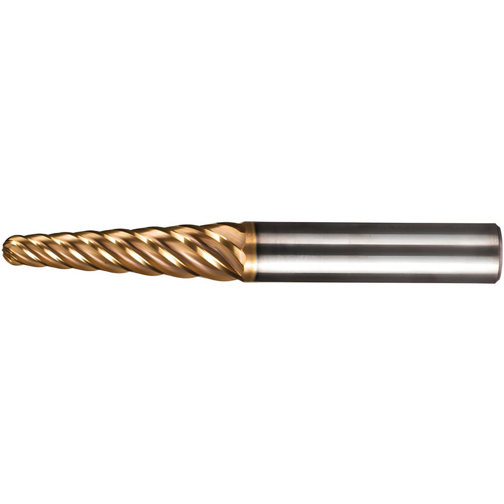 Ball End Mill: 10.00 mm Dia, 39.00 mm LOC, 6 Flute, Solid Carbide