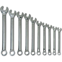 Combination Wrench Set: 10 Pc, Metric