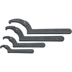 Adjustable Hook Spanner Wrench Set: 4 Pc, Inch