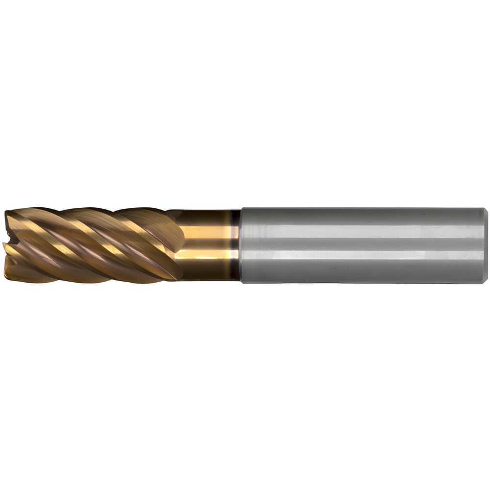 Corner Radius End Mill: 20 mm Dia, 38.00 mm LOC, 6.00 mm Radius, 6 Flute, Solid Carbide