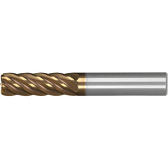 Corner Radius End Mill: 3/4" Dia, 3" LOC, 0.0300" Radius, 6 Flute, Solid Carbide