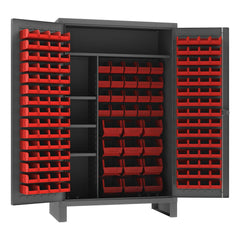 Steel Maintenance, Bin & Shelf Cabinet: 48" Wide, 78" High