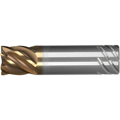 Corner Radius End Mill: 1" Dia, 5" LOC, 0.1200" Radius, 6 Flute, Solid Carbide