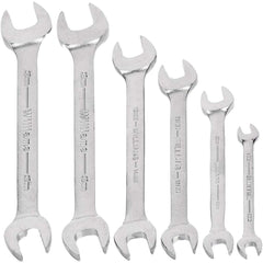 Double Head Open End Wrench Set: 6 Pc, Metric