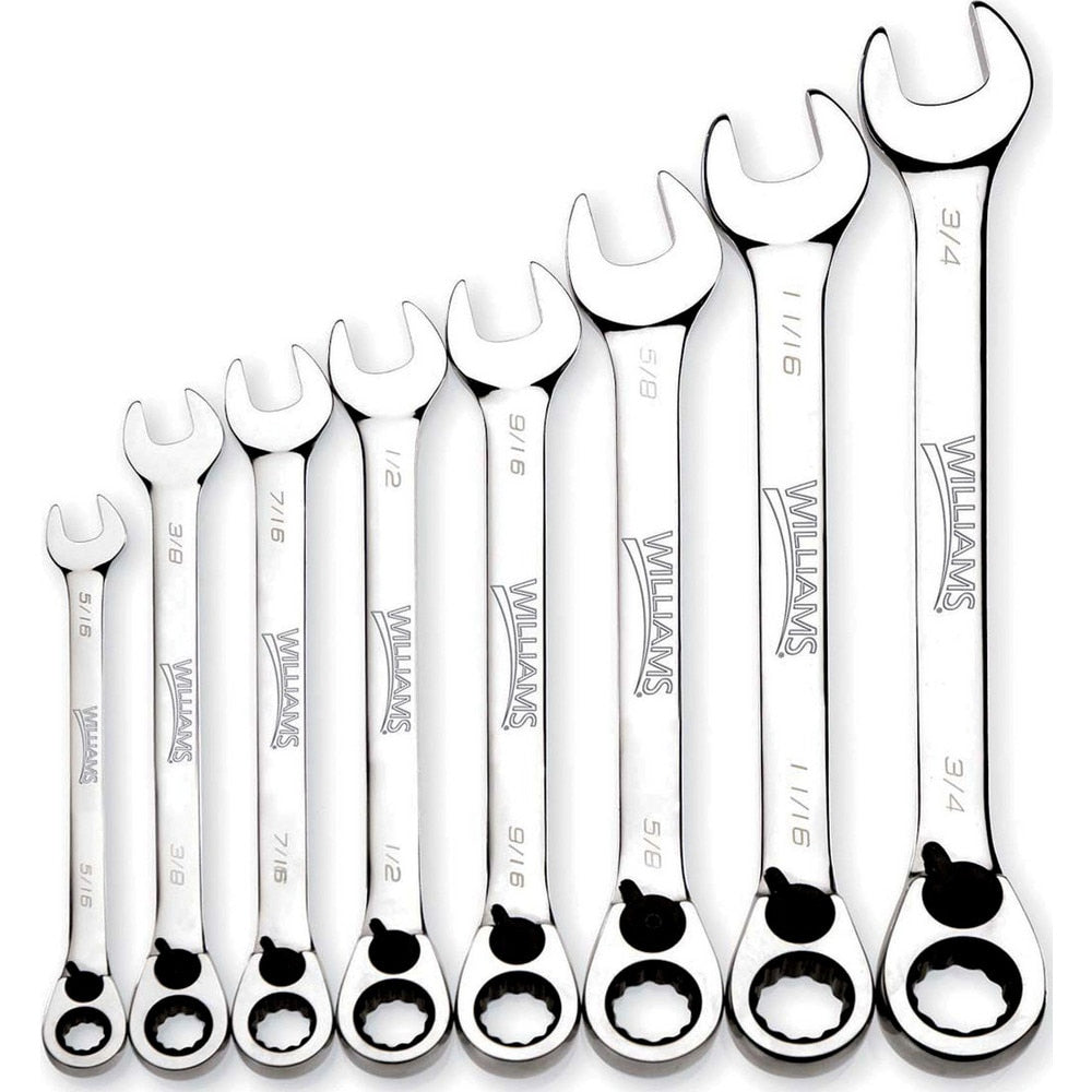 Combination Wrench Set: 8 Pc, Inch