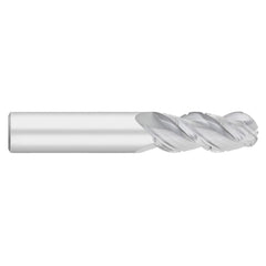 Ball End Mill: 1" Dia, 1-3/4" LOC, 3 Flute, Solid Carbide