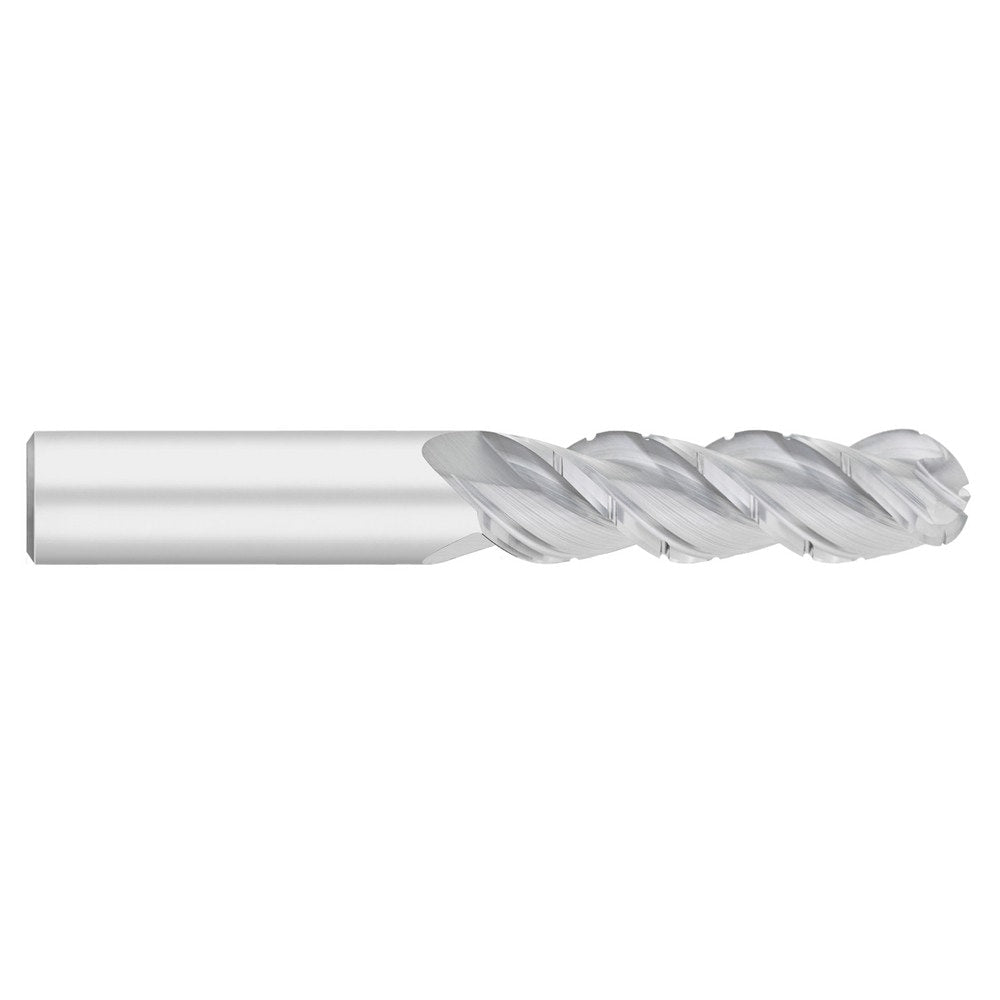 Ball End Mill: 1/2" Dia, 2" LOC, 3 Flute, Solid Carbide