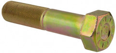 Hex Head Cap Screw: 1-1/4-12, 6" Length Under Head, Grade L9 Steel, Yellow Zinc Dichromate Finish