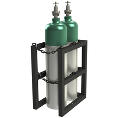 Gas Cylinder Carts, Racks, Stands & Holders; Gas Cylinder Rack Type: Two Cylinder Floor Stand; Fits Cylinder Diameter: 11 in; Number Of Cylinders: 2; Overall Width: 16; Overall Height: 30 in; Material: Steel; Overall Length: 24.00; Finish: Powder Coated;