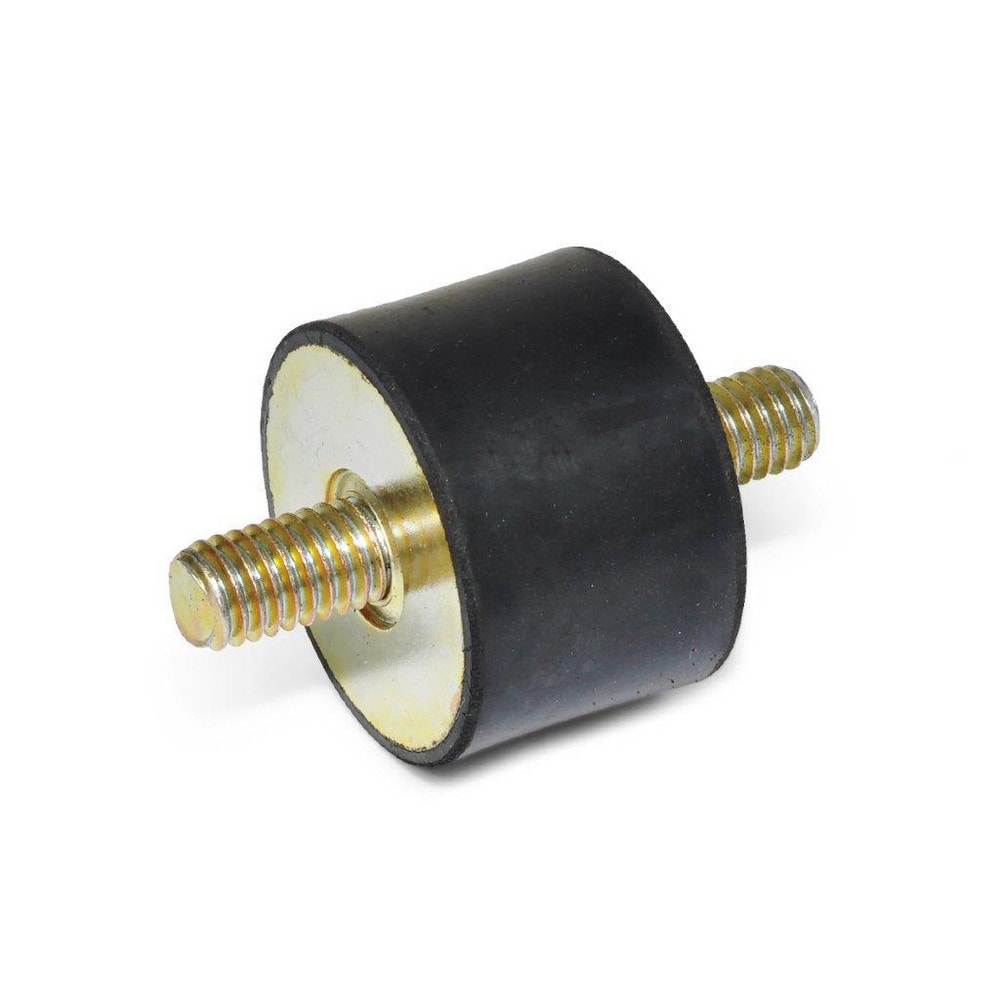 Vibration Isolators; Isolator Type: Stud/Stud; Insert Material: Zinc-Plated Steel; Isolator Material: Natural Rubber; Maximum Load Capacity: 2224.10 N; Top Diameter: 40.00; Bottom Diameter: 40; Thread Size: 3/8-16; Overall Width: 40 mm