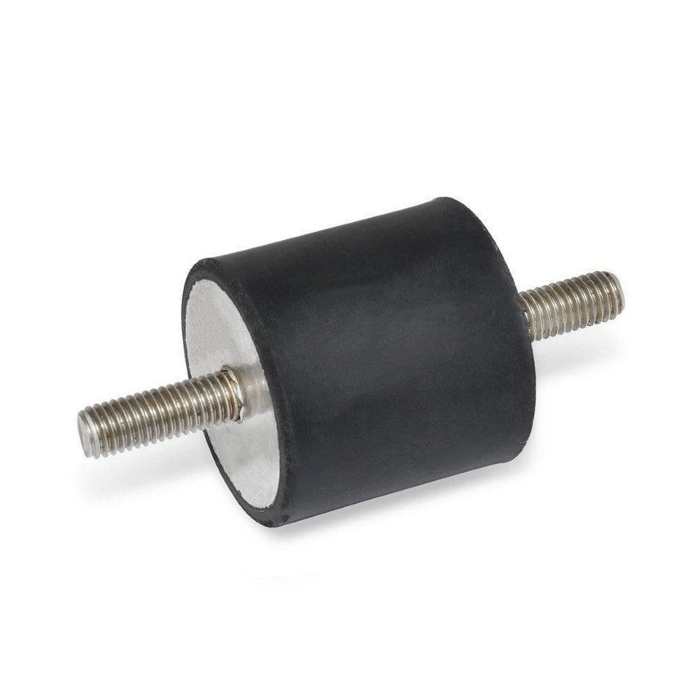 Vibration Isolators; Isolator Type: Stud/Stud; Insert Material: Stainless Steel; Isolator Material: Natural Rubber; Maximum Load Capacity: 1334.50 N; Top Diameter: 38.00; Bottom Diameter: 38; Thread Size: 3/8-16; Overall Width: 38 mm