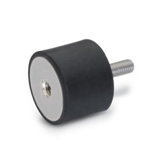 Vibration Isolators; Isolator Type: Plate/Stud; Insert Material: Stainless Steel; Isolator Material: Natural Rubber; Maximum Load Capacity: 324.70 N; Top Diameter: 16.00; Bottom Diameter: 16; Thread Size: #8-32; Overall Width: 16 mm