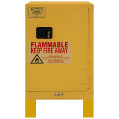 Flammable & Hazardous Storage Cabinets:  12.000 gal Drum, 1.000 Door,  1 Shelf,  Manual Closing,  Safety Yellow