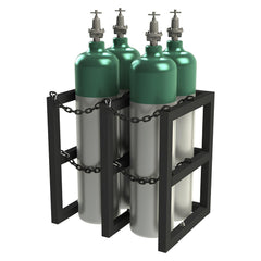 Gas Cylinder Carts, Racks, Stands & Holders; Gas Cylinder Rack Type: Four Cylinder Floor Stand Rack; Fits Cylinder Diameter: 11 in; Number Of Cylinders: 4; Overall Width: 30; Overall Height: 30 in; Material: Steel; Overall Length: 24.00; Finish: Powder Co