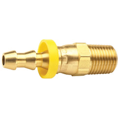 Barbed Push-On Hose Fittings; Fitting Type: Male Swivel; Inside Diameter (Inch): 1/4; Material: Brass; Thread Standard: NPTF; Thread Size: 1/4-18; Barb Size: 1/4