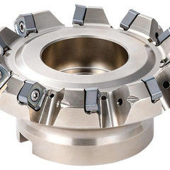 Indexable Chamfer & Angle Face Mills; Minimum Cutting Diameter (mm): 101.60; Minimum Cutting Diameter (Decimal Inch): 4.0000; Maximum Cutting Diameter (mm): 114.10; Maximum Cutting Diameter (Decimal Inch): 4.4921; Maximum Depth of Cut (mm): 6.00; Maximum