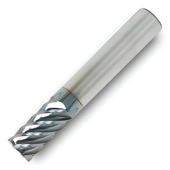 Square End Mill: 1/2" Dia, 1" LOC, 6 Flute, Solid Carbide