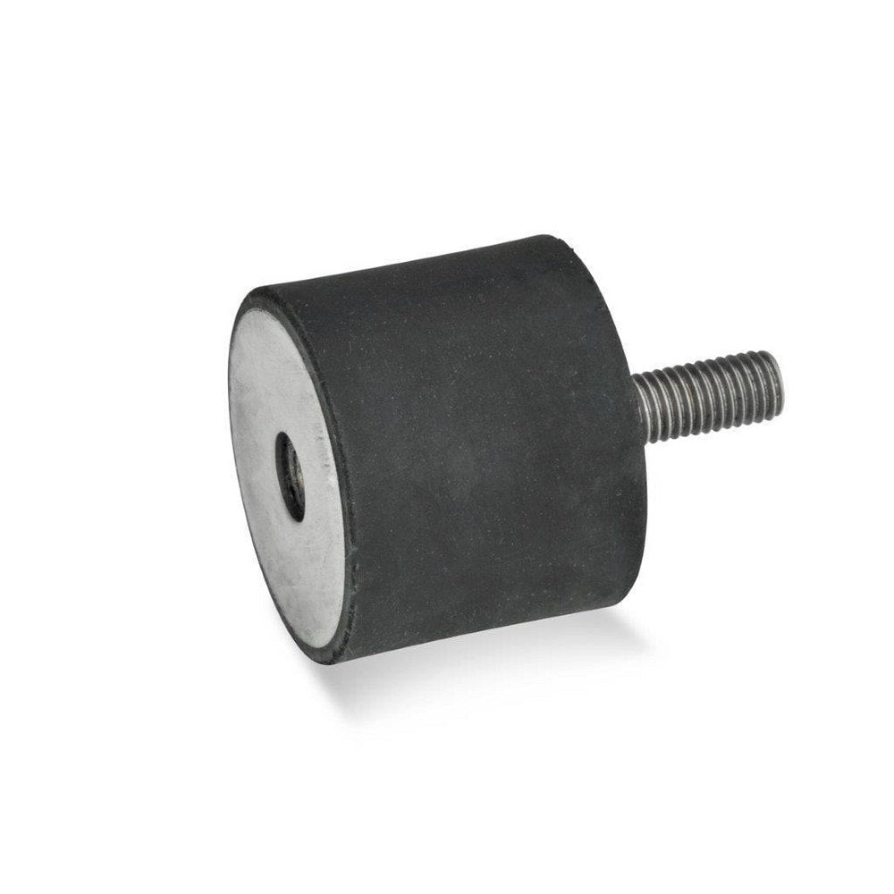 Vibration Isolators; Isolator Type: Plate/Stud; Insert Material: Stainless Steel; Isolator Material: Natural Rubber; Maximum Load Capacity: 13080.00 N; Top Diameter: 100.00; Bottom Diameter: 100; Thread Size: M16x2; Overall Width: 100 mm