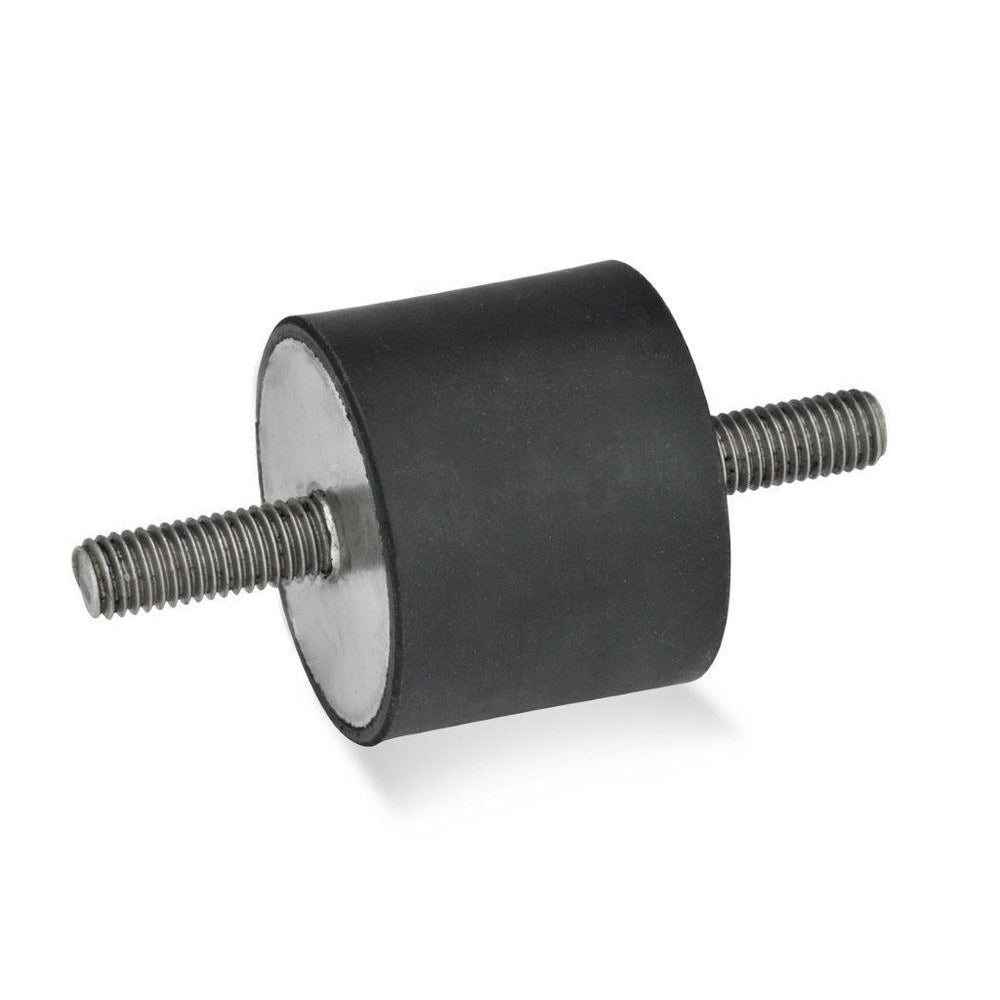 Vibration Isolators; Isolator Type: Stud/Stud; Insert Material: Stainless Steel; Isolator Material: Natural Rubber; Maximum Load Capacity: 19440.00 N; Top Diameter: 125.00; Bottom Diameter: 125; Thread Size: M16x2; Overall Width: 125 mm