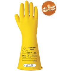 Rubber Linesman Gloves: Activarmr RIG116Y, Class 1, Size 3X-Large, 16" Long