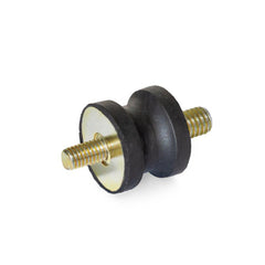 Vibration Isolators; Isolator Type: Stud/Stud; Insert Material: Zinc-Plated Steel; Isolator Material: Natural Rubber; Maximum Load Capacity: 313.00 N; Top Diameter: 20.00; Bottom Diameter: 20; Thread Size: 1/4-20; Overall Width: 20 mm