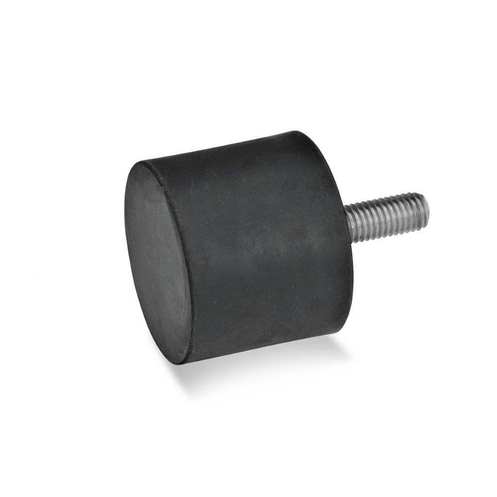 Vibration Isolators; Isolator Type: Plate/Stud; Insert Material: Stainless Steel; Isolator Material: Natural Rubber; Maximum Load Capacity: 1010.00 N; Top Diameter: 30.00; Bottom Diameter: 30; Thread Size: M8x1.25; Overall Width: 30 mm